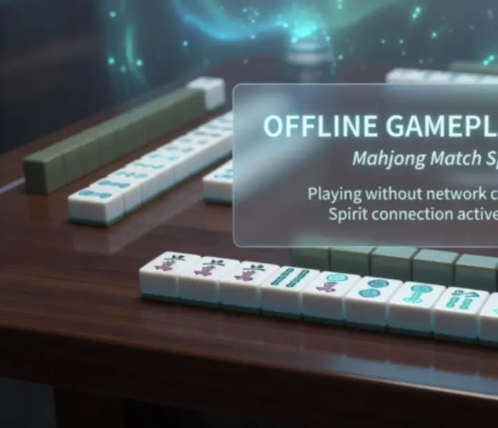 Mahjong Match Spirit offline módját szemléltető szituáció mobil eszközön